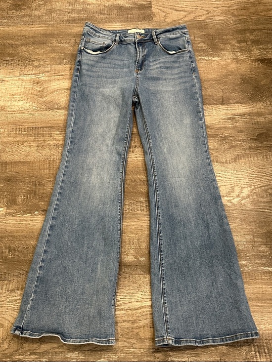 Risen Jeans Denim - Risen Light Blue Wide-Leg Flare Jeans Size 31